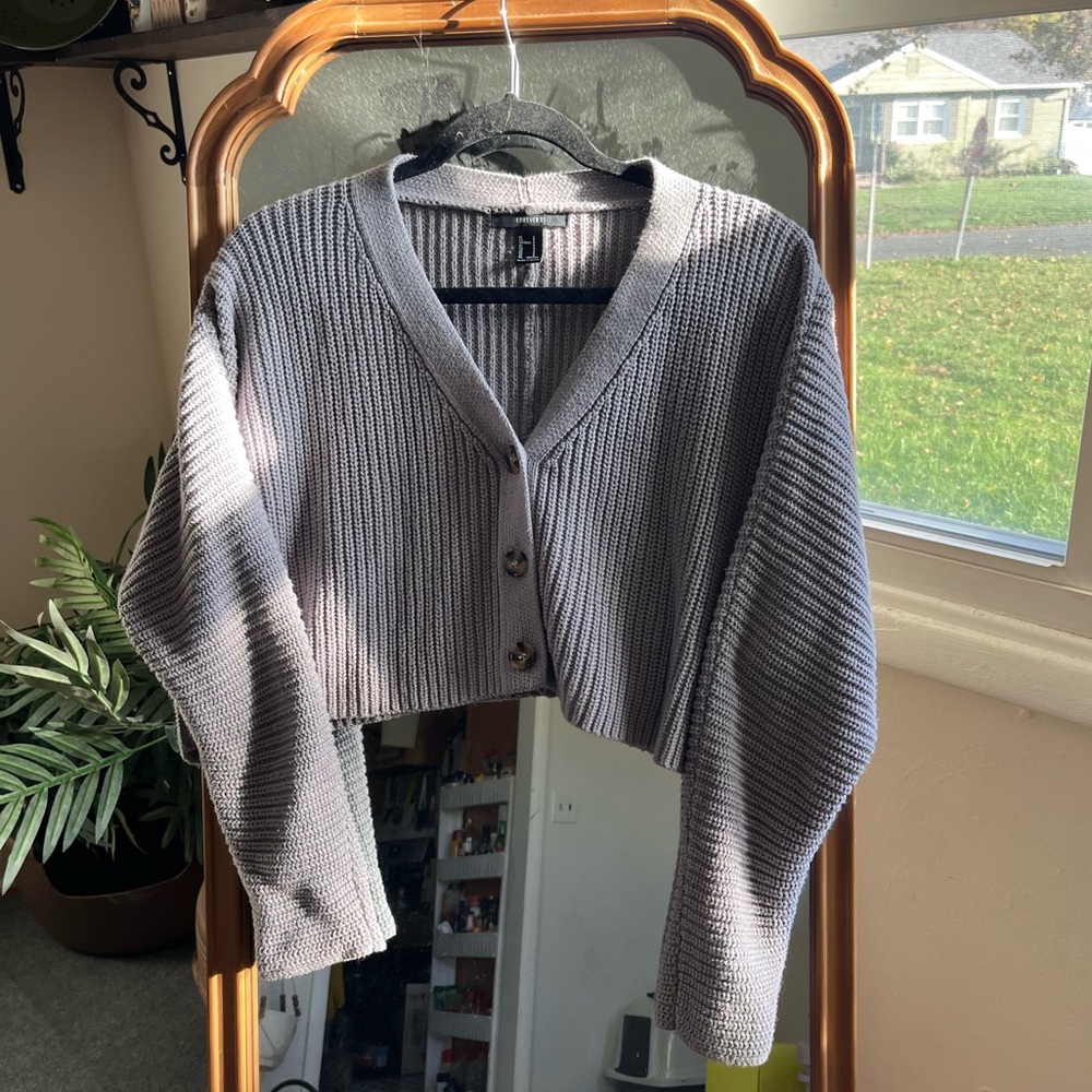 Forever 21 Cropped Lavender Sweater